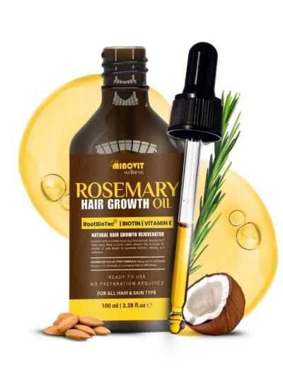 Minovit Rosemary Hair Growth Oil 100ml | Biotin, Vitamin E, RootBioTec® | Natural Scalp Treatment